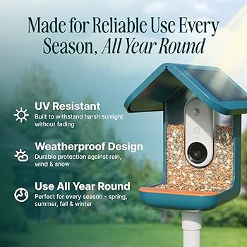 Birdbuddy ソーラールーフ付スマートバードフィーダー Amazon.com : Birdbuddy PRO Solar Smart Bird Feeder with
