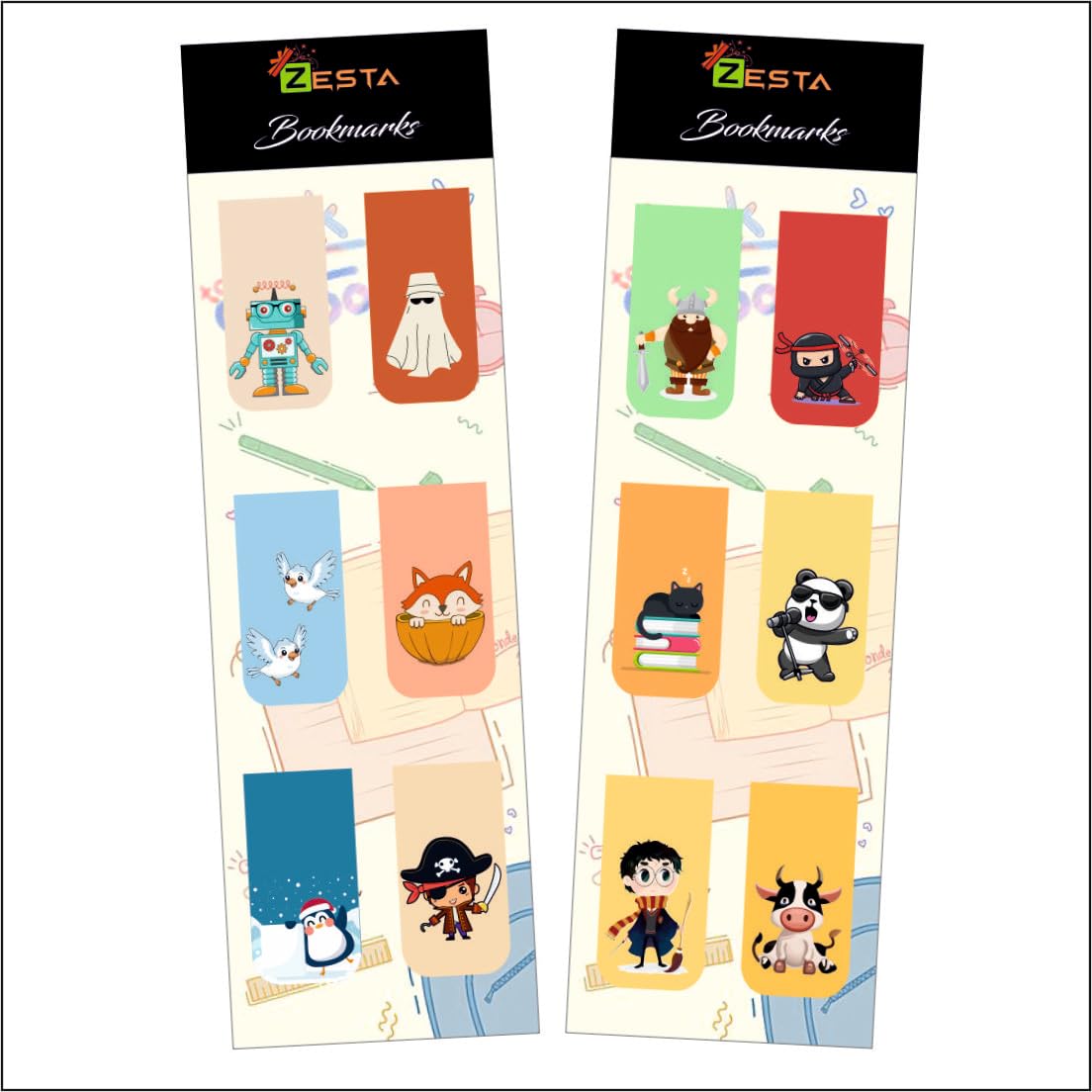 Zesta Magnetic Bookmark Set of 7 | Aesthetic Book Mark for Reading | Cute Anime Bookmarks for Kids, Students | Book Accessories for Novels, Gifts for Readers(Quirky Magnetic Bookmarks, 9X2.5 Cms)