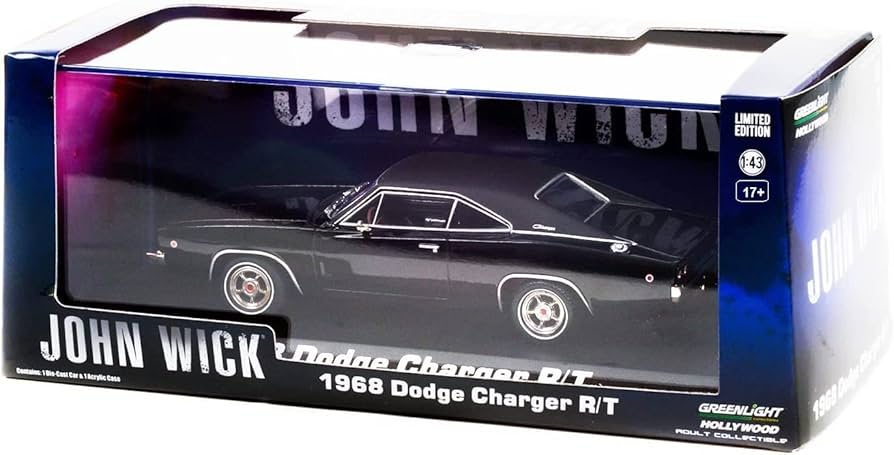 Amazon.com: 1968 Charger R/T Black with Black Vinyl Top John Wick