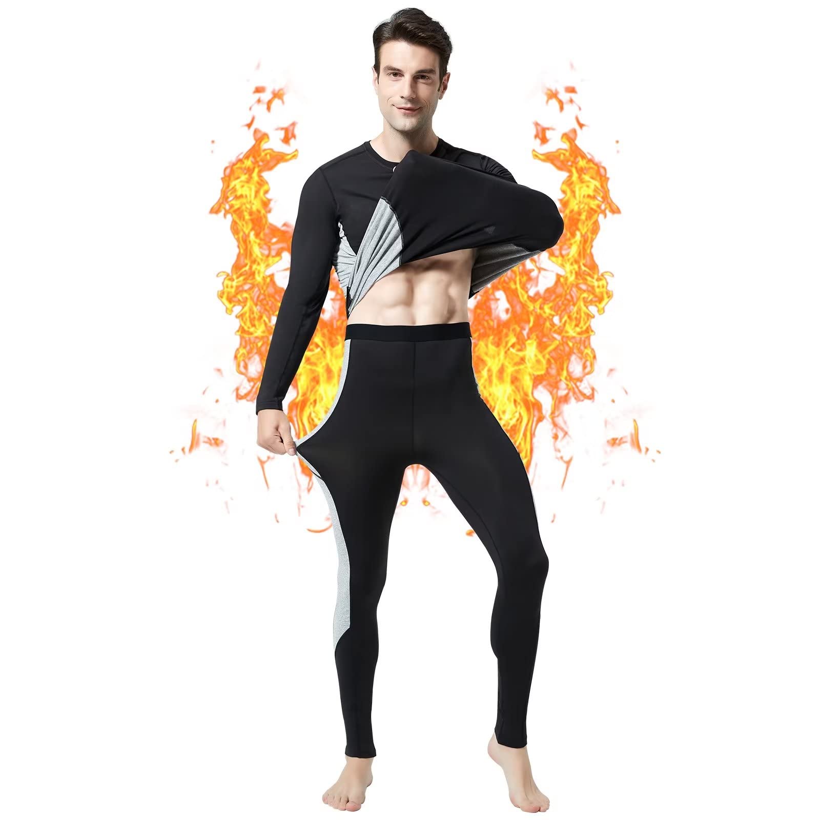 Mens Thermal Underwear Set Long Johns Set Warm Long Sleeve