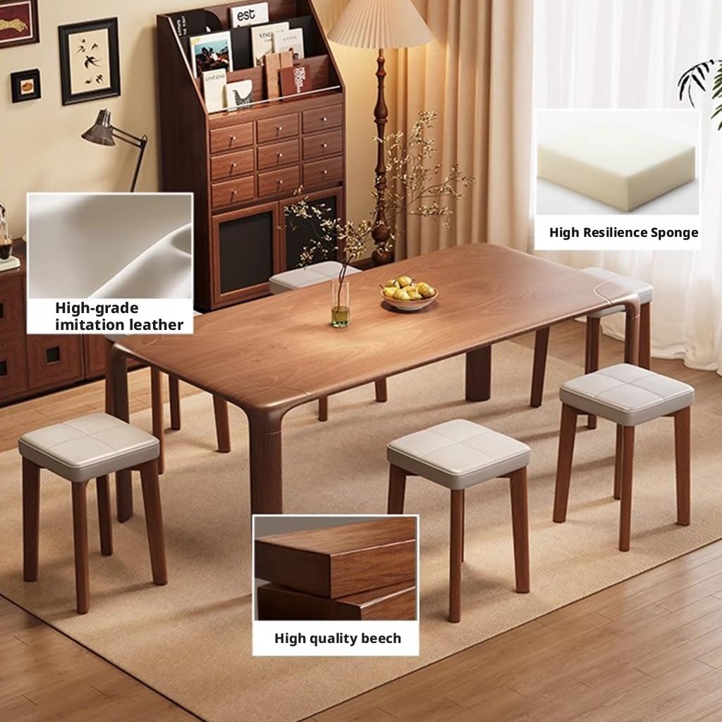 Sgabelli da pranzo in legno senza schienale, impilabili, design portatile, per uso domestico e scolastico