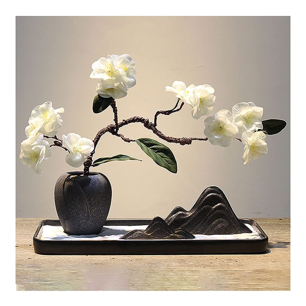 WOTZOV Flower Vase Ceramic Artificial Flower Vase Artificial Bonsai Landscape Sand Table Rockery Artificial Basin Home Office Store Decoration Decoration Home Decor,
