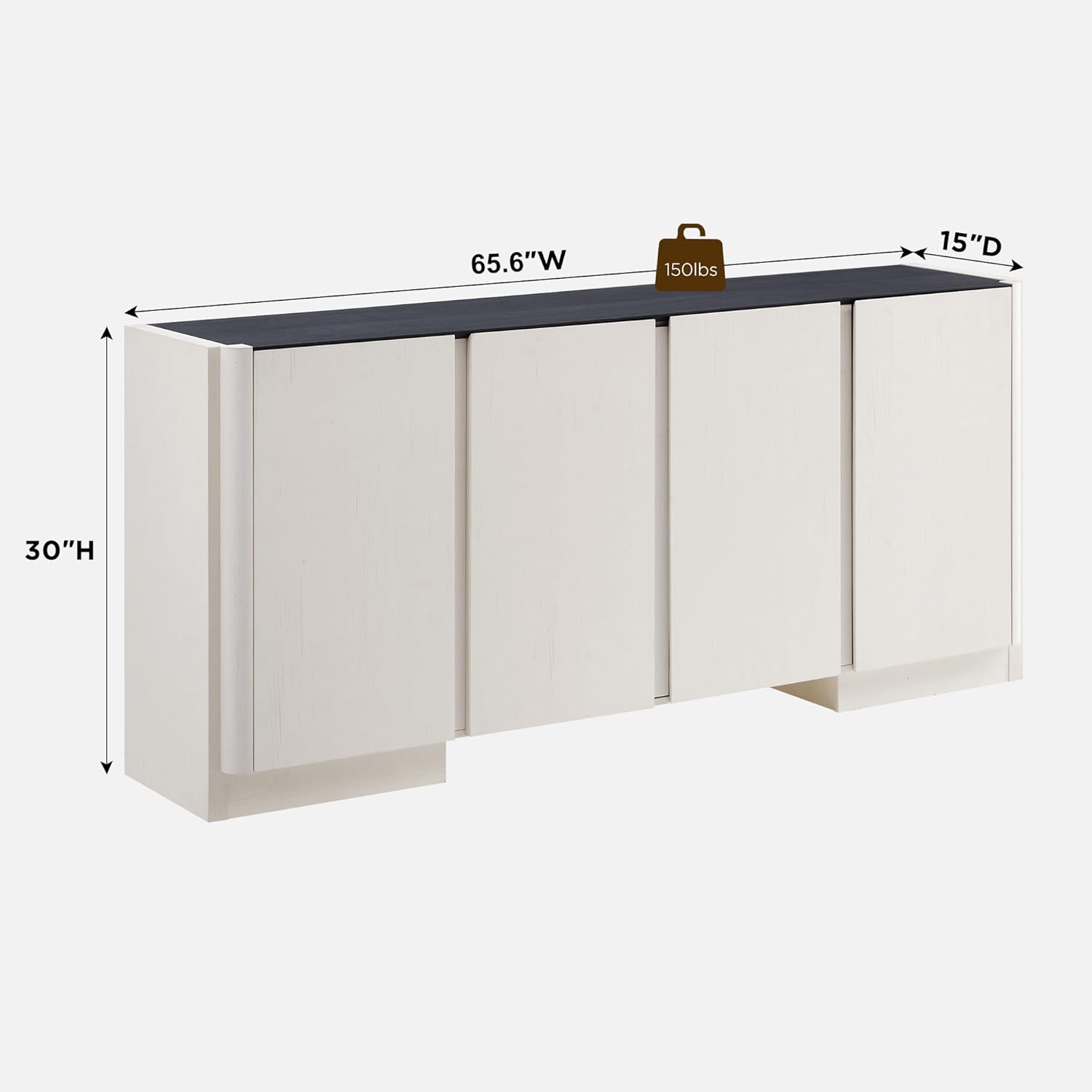 66" Large Sideboard Buffet Cabinet with Storage, 30" Tall Modern Kitchen Storage Cabinet, Adjustbale Shelf, Coffee Bar, Long Accent Table for Dining Room, Living Room, Entryway, Antique White