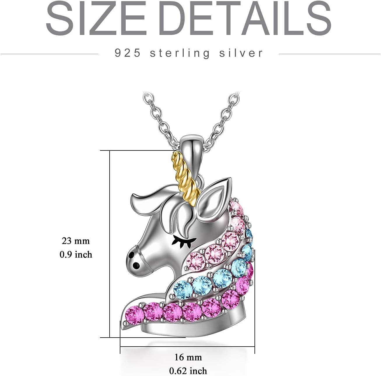 AOBOCO Sterling Silver Unicorn Necklace, Unicorn Jewelry Birthday Gifts for Her Women - Image 4