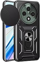 HONLEN Coque Convient pour Oppo Reno12 F 5G / Oppo Reno12 FS 5G / Oppo Reno 12 F 4G / Oppo Reno 12 FS 4G (6.67" inches), Étui PC Armor Ring Stand avec Base Magnétique - Noir
