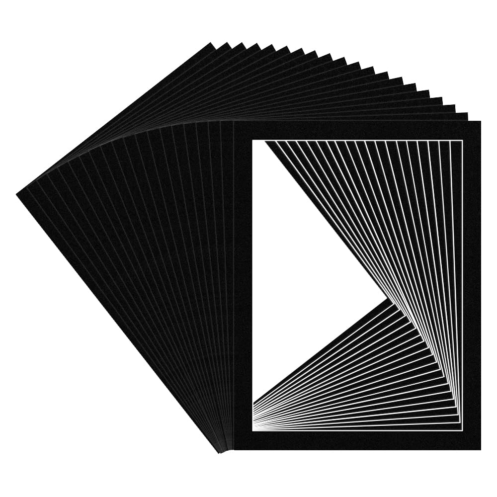 Procut Global 16x12" Black Picture Mounts for Frames - Fits 14x10" Aperture Size - Precision Cut Cardboard Photo Mounts - Mat Board for Prints, Artwork & Paintings - Pack of 20 โ image 1