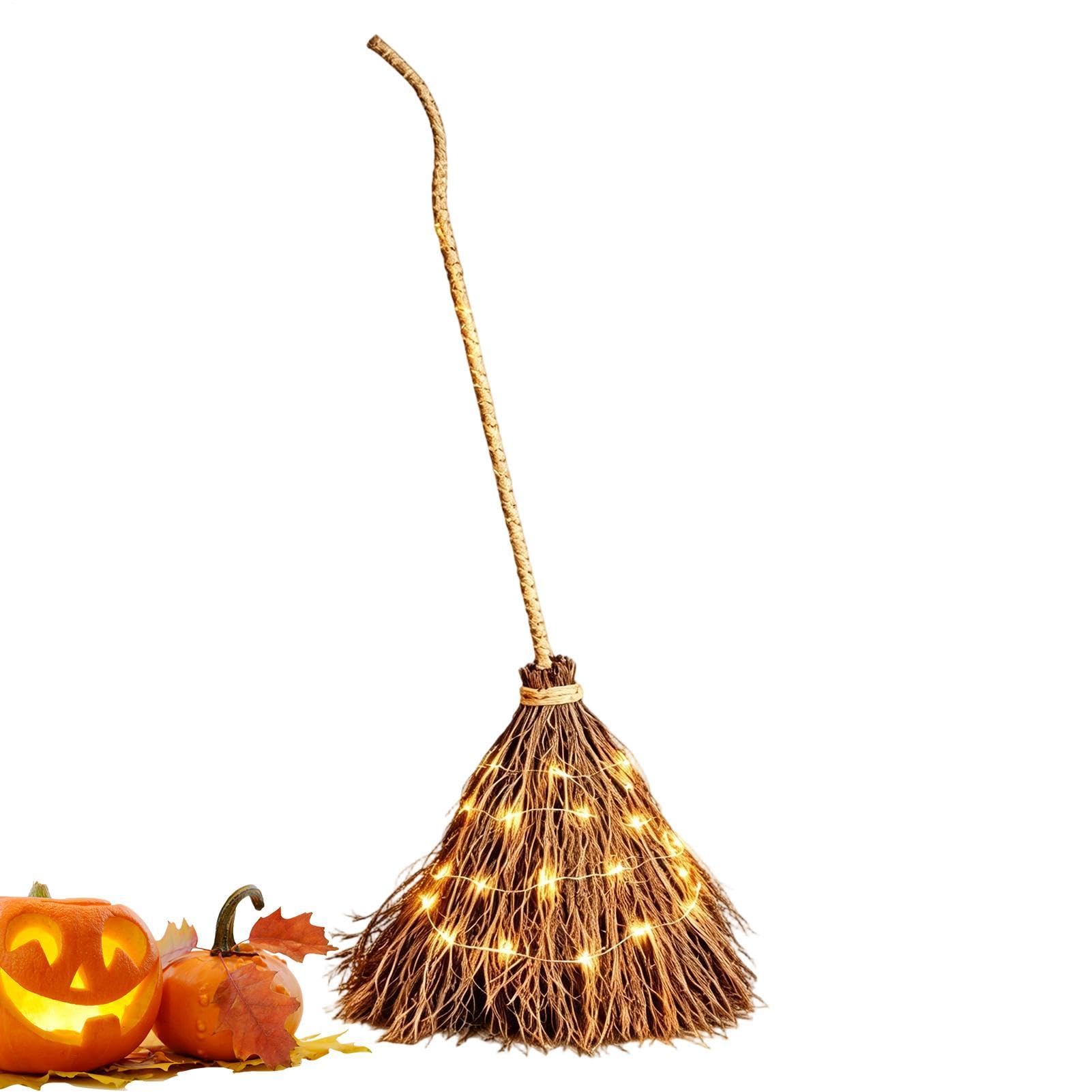 Escoba Halloween Suministros De Gigantes De Luz Cálida Para Interior Y | Decoración de Halloween con forma de escoba para fiestas, festivales, porche, patio, jardín, casa, salón, entrada Cas