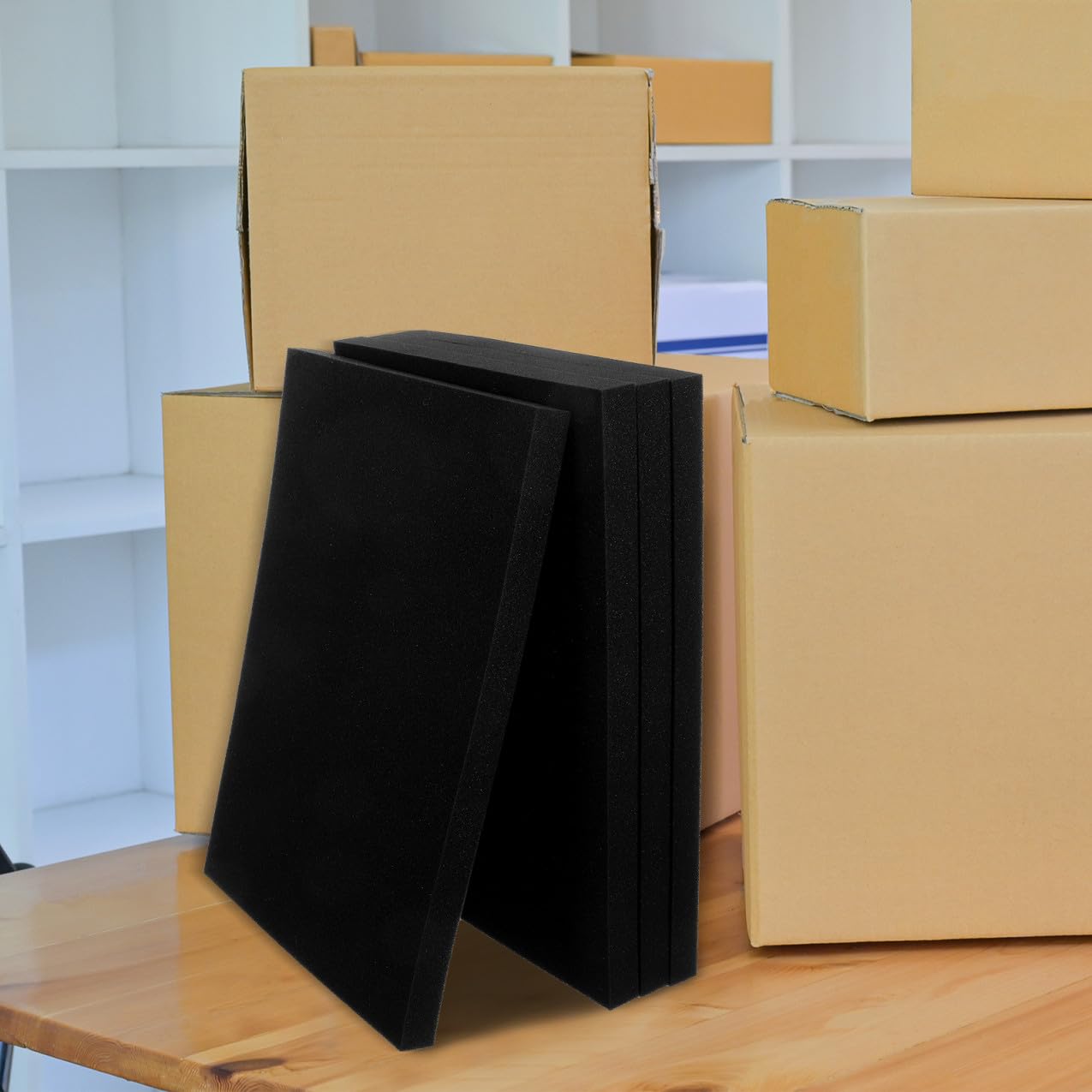 Schaumstoffplatten von Elektronik und Keramik für Versand und Lagerung 4 Stück Schwarze aus Polyurethan für Verpackungsmaterial Vielseitig Zuschneidbar und Stoßdämpfend