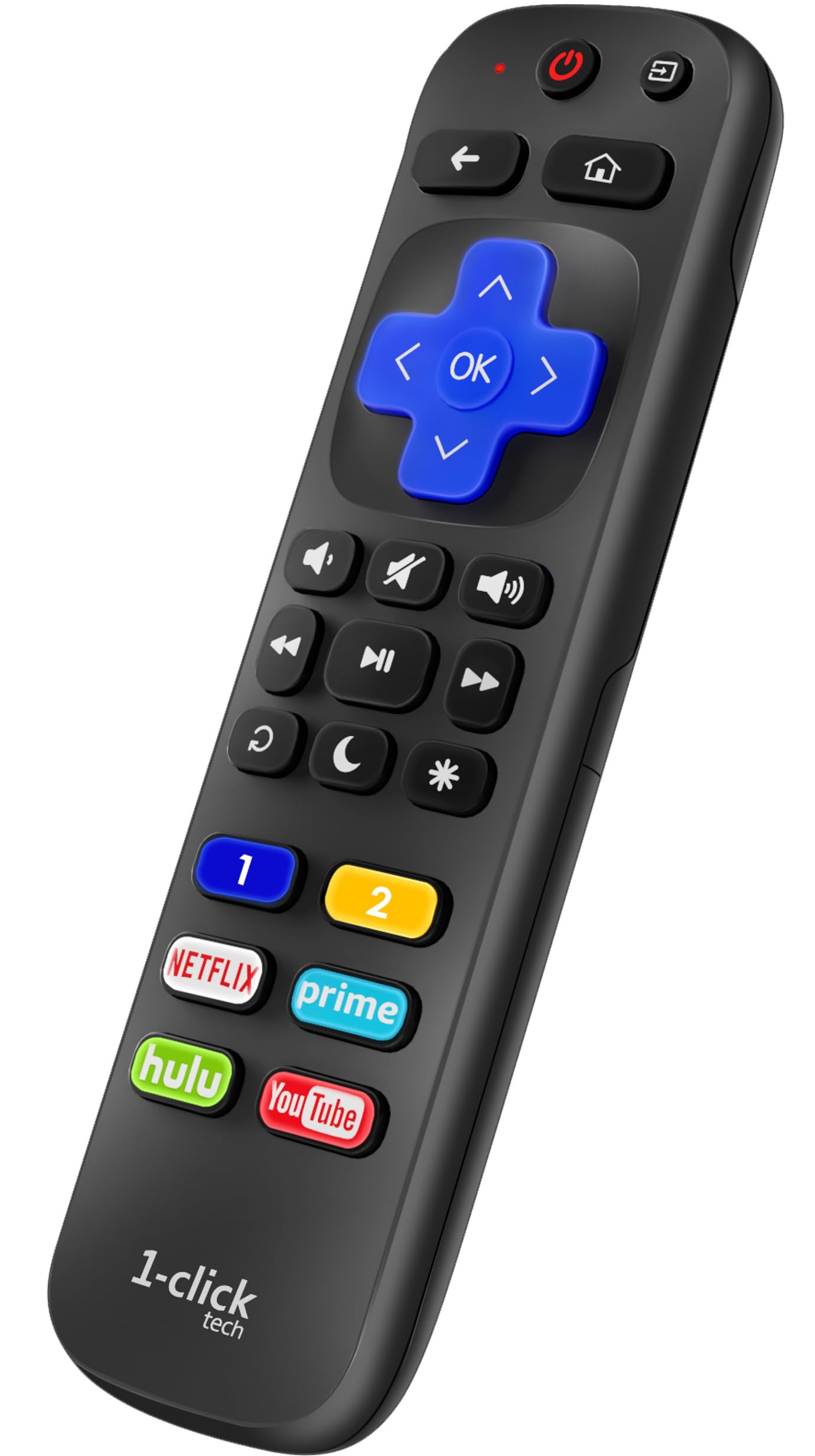 View 1 of 1-clicktech for Roku Remote 2-in-1 for Roku-TV and Roku Express Ultra Box