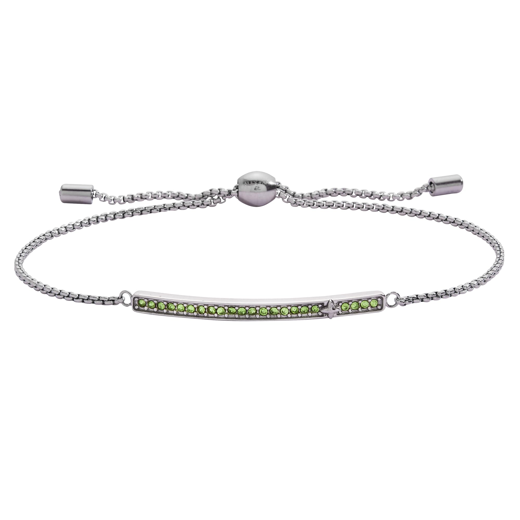 Alex and Ani Pave Bolo Birthstone Bracelet - Stainless Steel Gold/Silver, Perfect for Stacking, Adjustable Birthstone Bracelet for Women, Ideal Gift Jewelry
