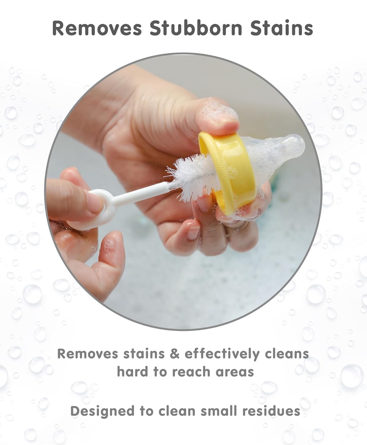RRJ 5 Pcs Baby Milk Bottle Nipple Straw Brush Sponge Nylon Cleaning Brush Cleaner Bottle Set Cleaning Brush Kit 5 in 1 Kit (Assorted Random Multi Color, 5 Pcs Set) 2