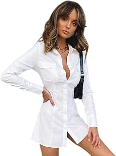 WSZJLN Vestido de verano sexy para fotografía de calle, red roja, sexy, cárdigan de manga larga, espalda abierta, falda corta femenina (blanco)-blanco, S