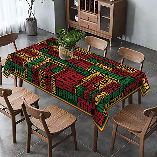 Hafangry Juneteenth Tablecloth African American Black History Month Holiday Festival Afro Party Decoration Kitchen Dining Room Home Table Cover Decor-60×84Inch #TOP3