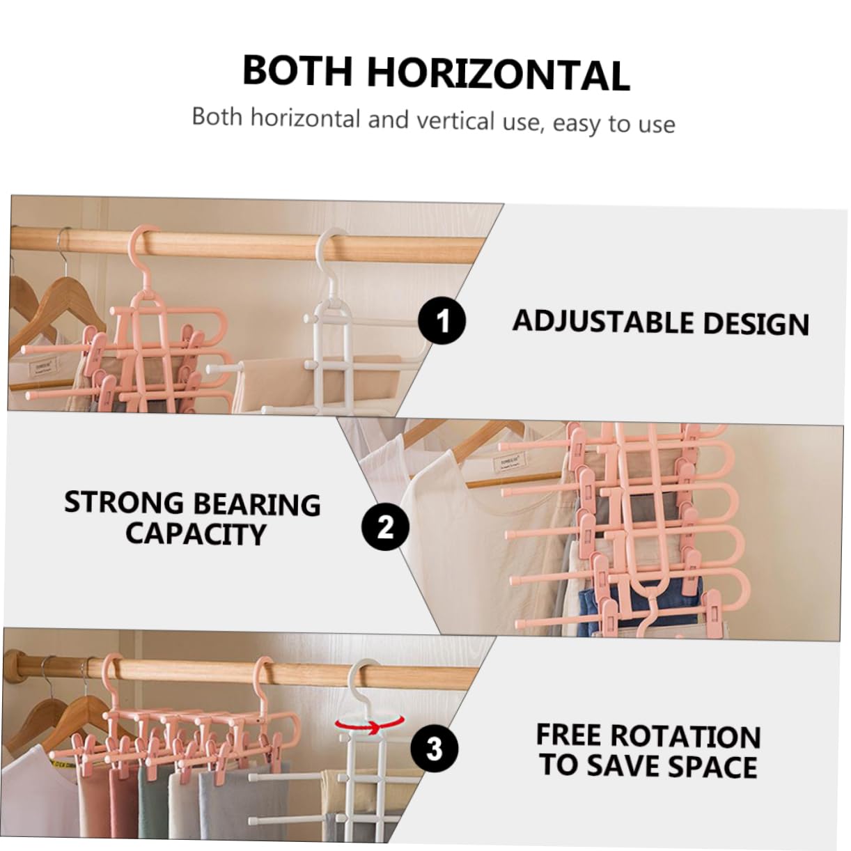 Alipis Ergonomic Pants Stand Pp Material Space Saver Pull-Out Rods Multifunctional Pants Hanger Rack