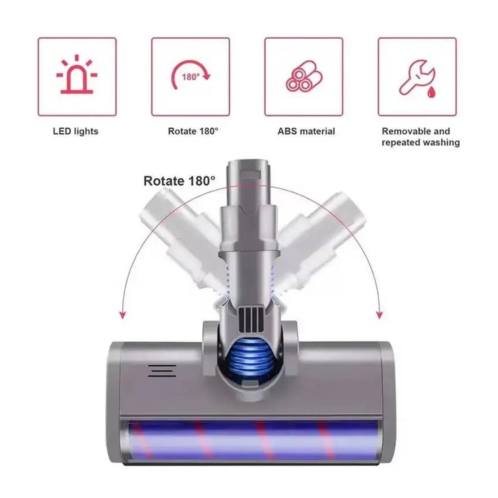 Herramienta de cabezal de cepillo for suelo, compatible con Dyson,V6 DC58 DC59 DC61 DC62, cepillo for aspiradora, cabezal de rodillo barredor suave, accesorios for suelo