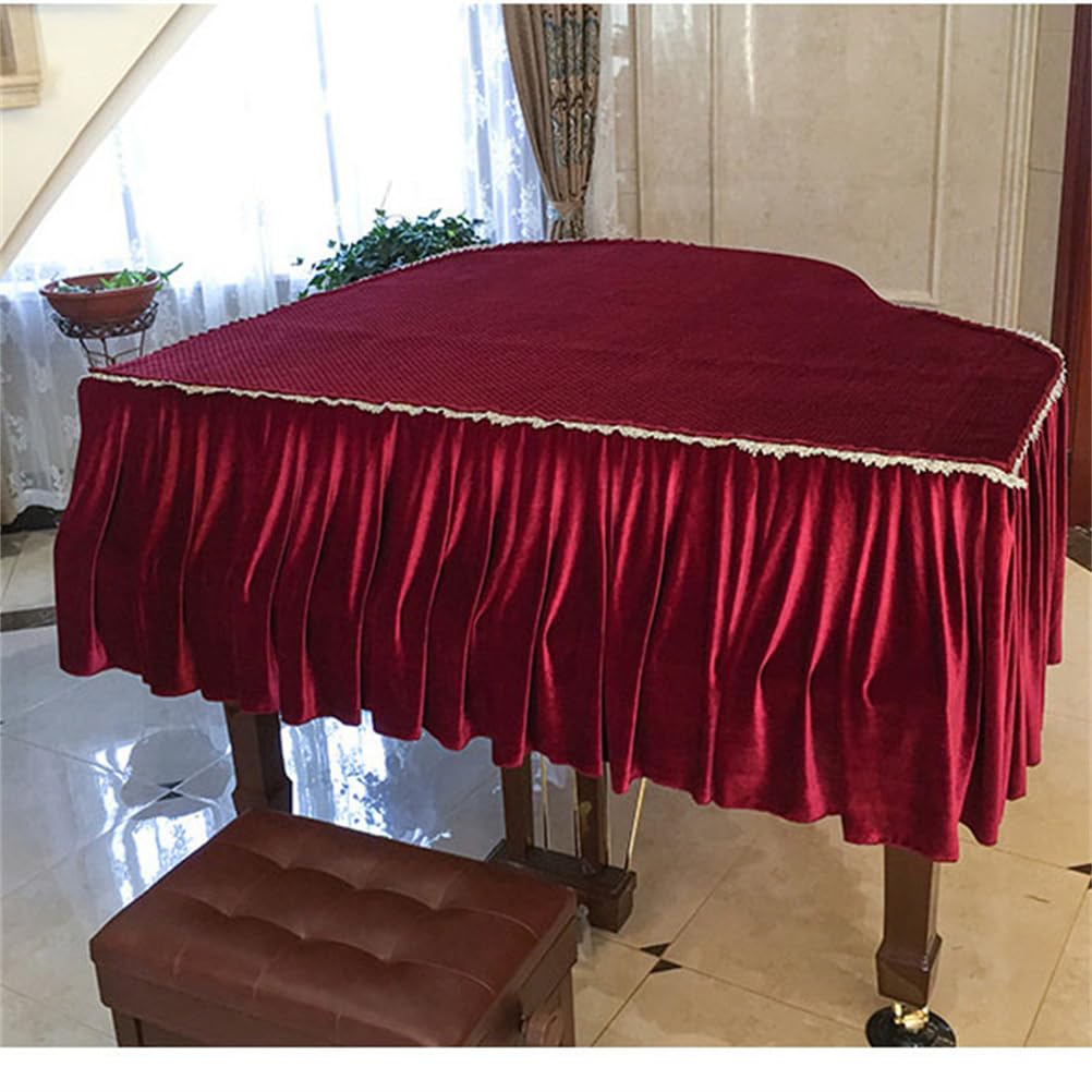 Personalizzata Di Lusso in Velluto Per Pianoforte A Coda, Copertina Protettiva Decorativa in Velluto Spesso A Prova Di Polvere Per Pianoforte A Coda, Indispensabile Per Il Pianoforte,B160,Double stool