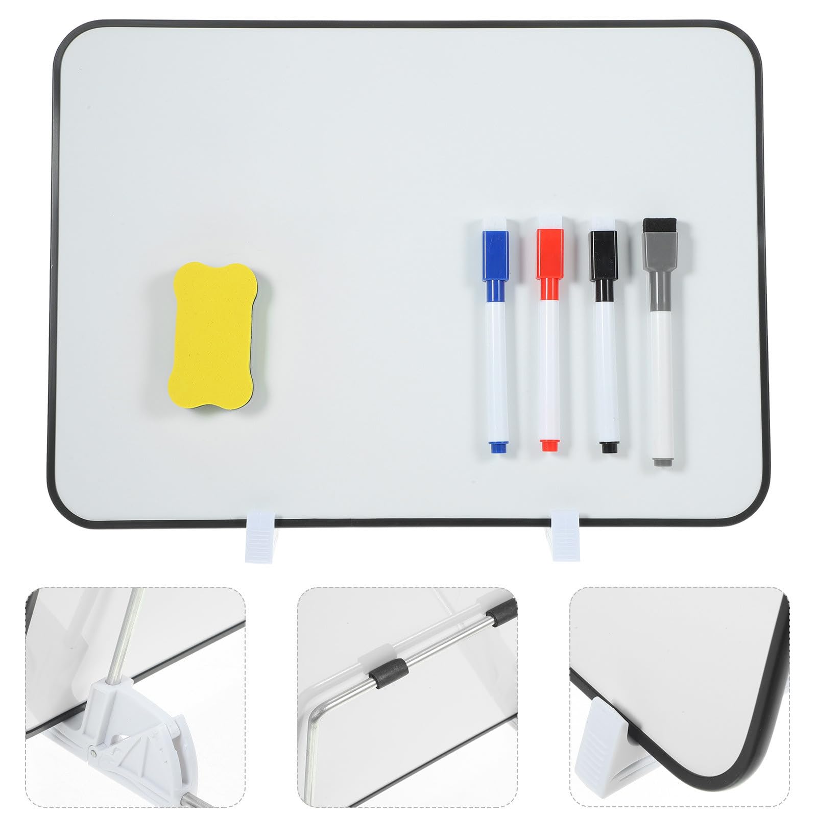 NOLITOY Magnetische Whiteboard Tafel mit Ständer Doppelseitig Beschreibbar 25X35cm Abwischbar Glatte Schreibfläche für Büro Schule und Zuhause Zufällige Farbe Zufällige Farbe