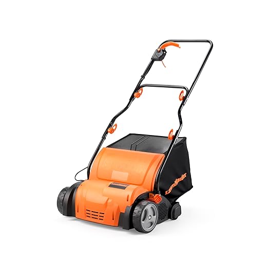 LawnMaster Lawn Scarifier 1350 W, Lawn Rake, Aerator, Electric Scarifier with 33 cm Working Width, Interchangeable Accessories, Adjustable Working Depth and Bag