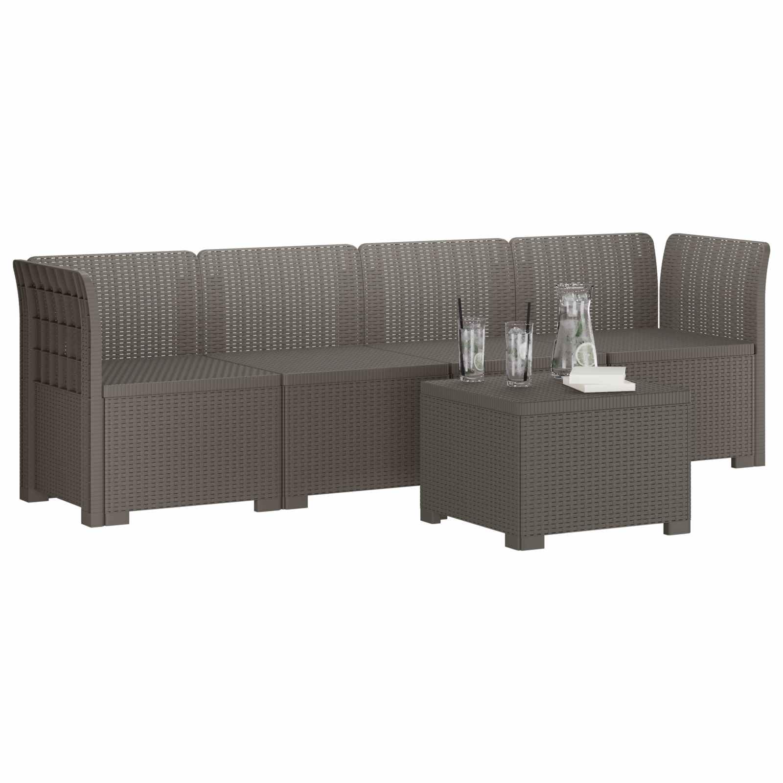 Polipropileno ratán resistente UV jardín terraza moderno Gris Claro