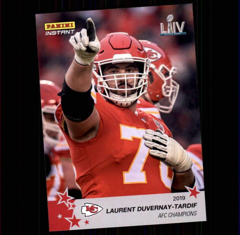2019 Panini Instant Football Playoffs #228 Laurent Duvernay-Tardif Kansas City Chiefs Print Run 187 AFC Champions Official NFL Trading Card