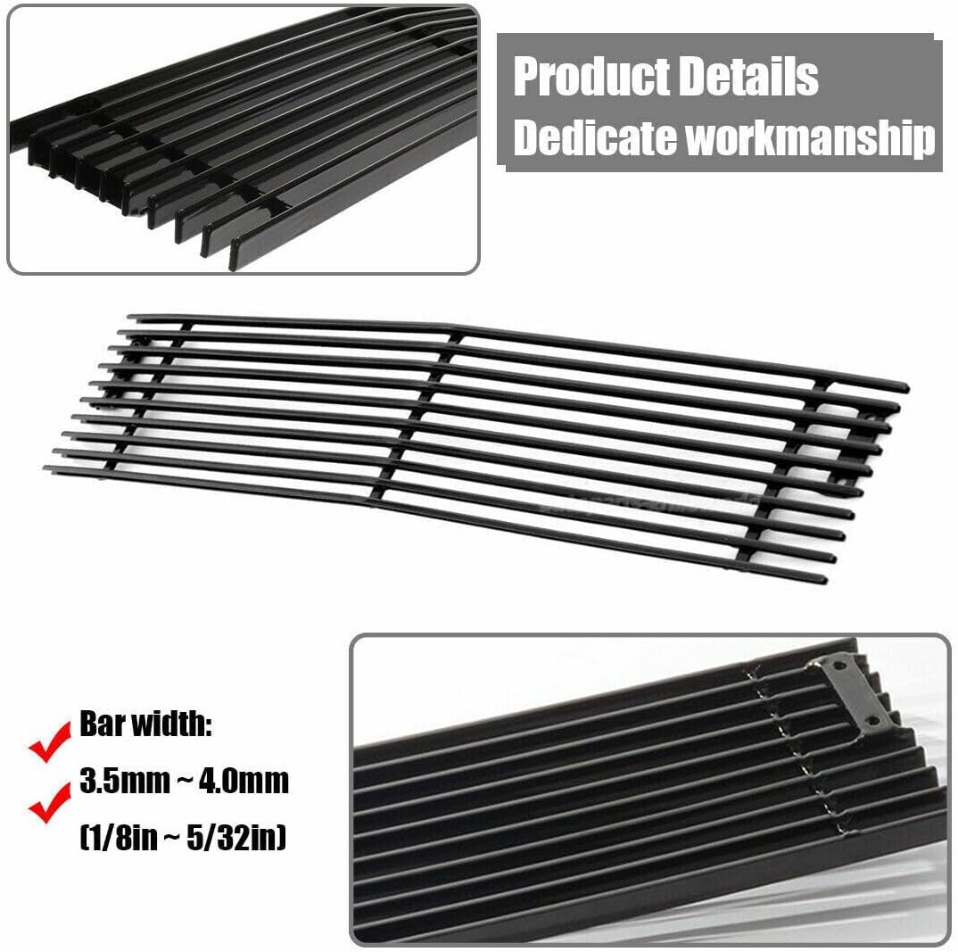 Black Lower Bumper Grill Compatible with Chevy Silverado 3500HD 2500HD 2015-2019 Aluminum Billet Grille Insert 2016 2017 2018