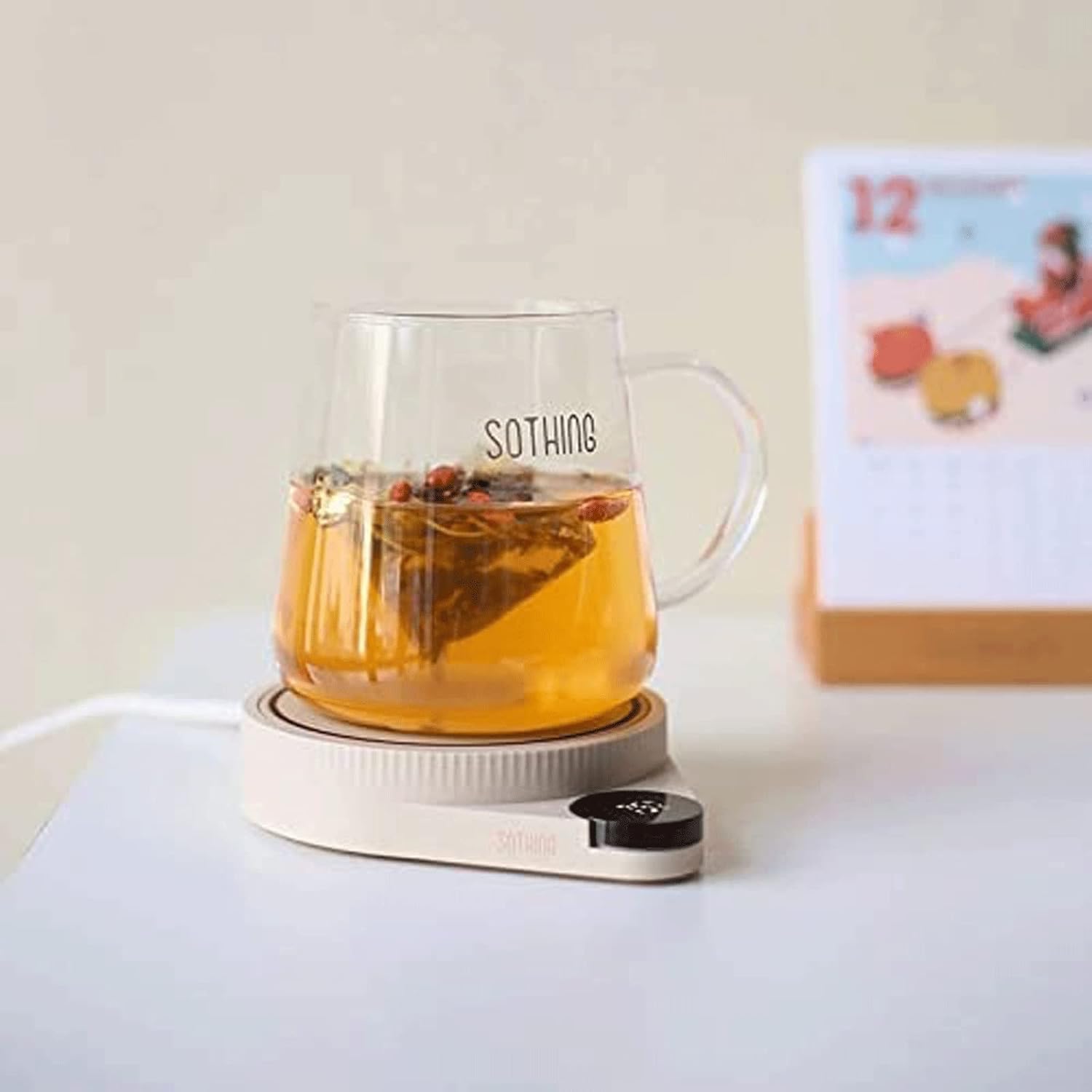 Cup Warmer Heating Plate Smart Constant Temperature Coaster 55 Degrees Adjustable Temperature Heater Base Cup Warmer for Coffee Milk Tea Water