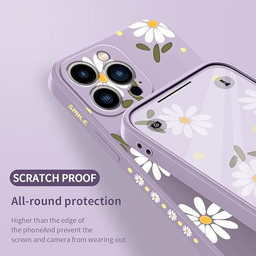 Miniatura 7 de Funda para iPhone 13 Pro, diseño de flores, mariposa, lindo diseño de astronauta, forro de microfibra suave, funda delgada de silicona líquida para