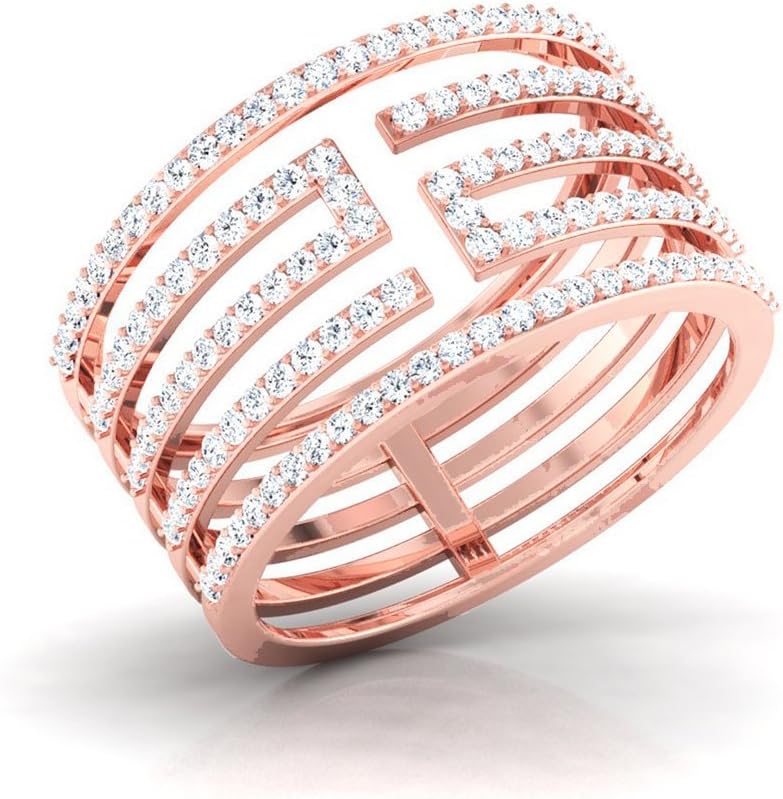 14k Rose Gold Diamond Ring for Women .65CTW