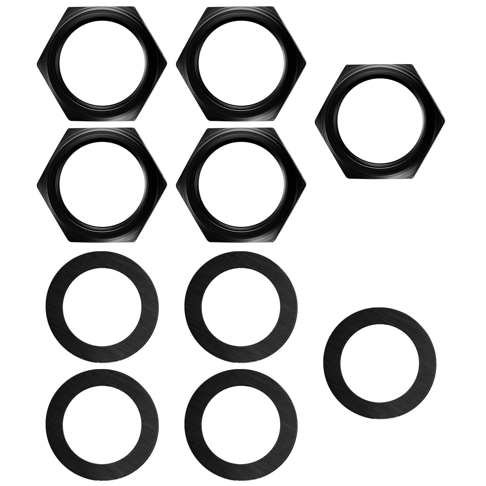 5 Set Jack Socket Nut with Washer, Guitar Nuts and Washers, 3/8" Guitar Input Output Jack Socket Nut and Washer, Guitar/Bass Jack Nuts and Washers Black for Guitar Bass
