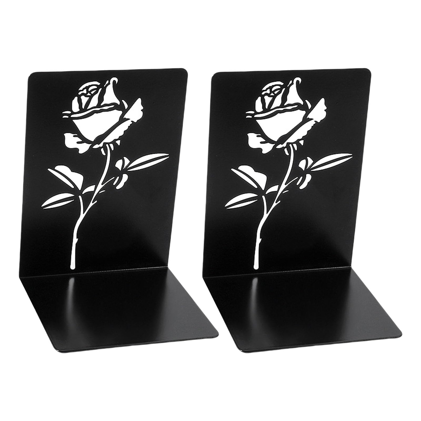 Metal Book End for Shelves 2Pcs Flower Bookends Heavy Duty Book End Stopper Slip Resistant Bookends for Desk Shelf Metal Shelf