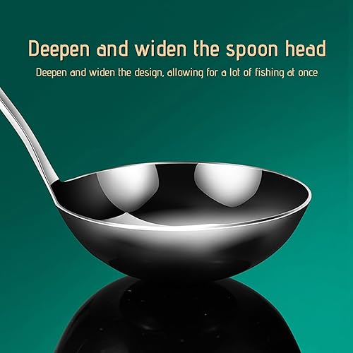 Miniatura 6 de Cucharón de sopa, cucharón de cocina, 9.64 pulgadas, resistente al óxido, resistente al calor, cuchara de sopa duradera de acero inoxidable 304 con