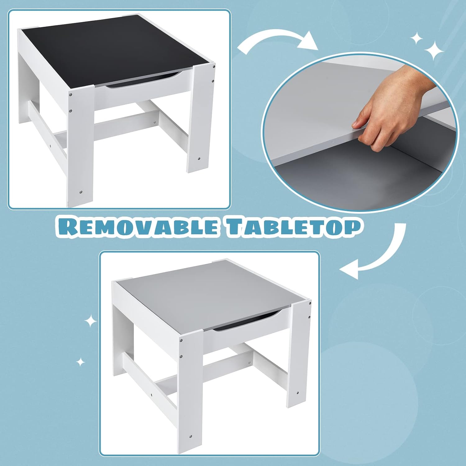 Amazon Crazy 🔥 Deals AKUSTIK 3 in 1 Kids Wood Table & Chair Set, Children Desk Set with Removable Blackboard, Storage Drawer for Toddler Reading Playroom, Natural Kid-Sized Modern Furniture (Gray & White) Free Shipping 🛒 AKUSTIK 3 in 1 Kids Wood Table & Chair Set, Children Desk Set with Removable Blackboard, Storage Drawer for Toddler Reading Playroom, Natural Kid-Sized Modern Furniture (Gray & White)