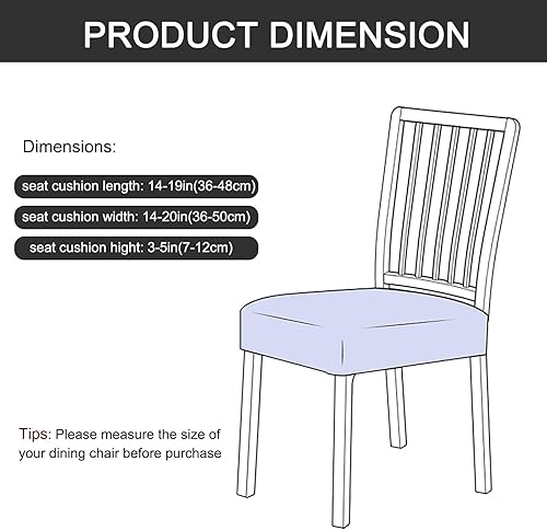 Miniatura 3 de Fundas elásticas para asiento de silla, paquete de 6 fundas de asiento de terciopelo para silla de comedor, fundas de asiento suaves extraíbles con