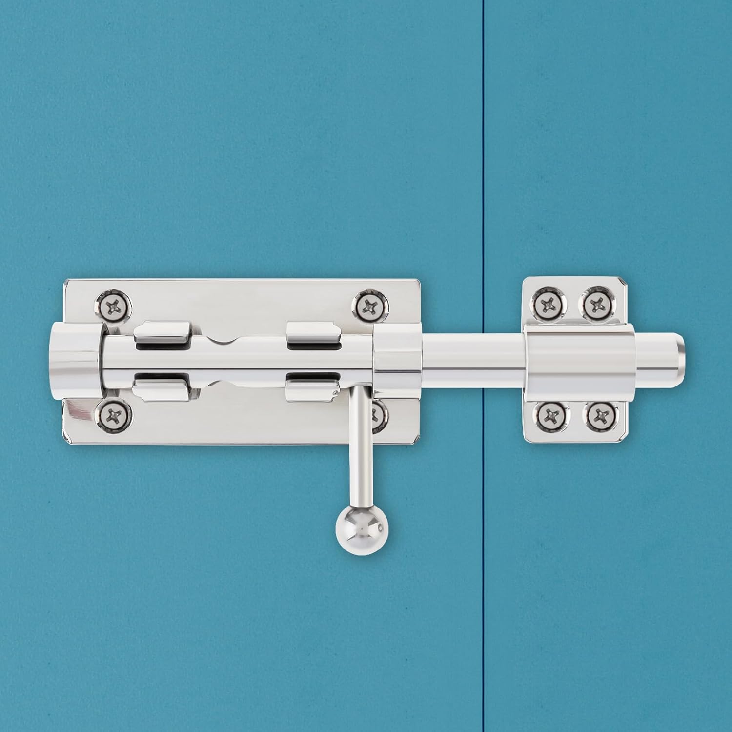 Sliding Bolt Gate Latch, 6.3 Inch 304 Stainless Steel Barrel Bolt Latch with 10 mm Padlock Hole, 14 mm Bolt Heavy Duty Silver Door Latch Lock