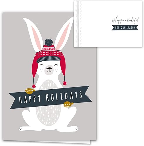 Miniatura 2 de Canopy Street Tarjetas navideñas de animales del bosque, 36 tarjetas con sobres blancos, 6 diseños de animales del bosque de invierno, versos de