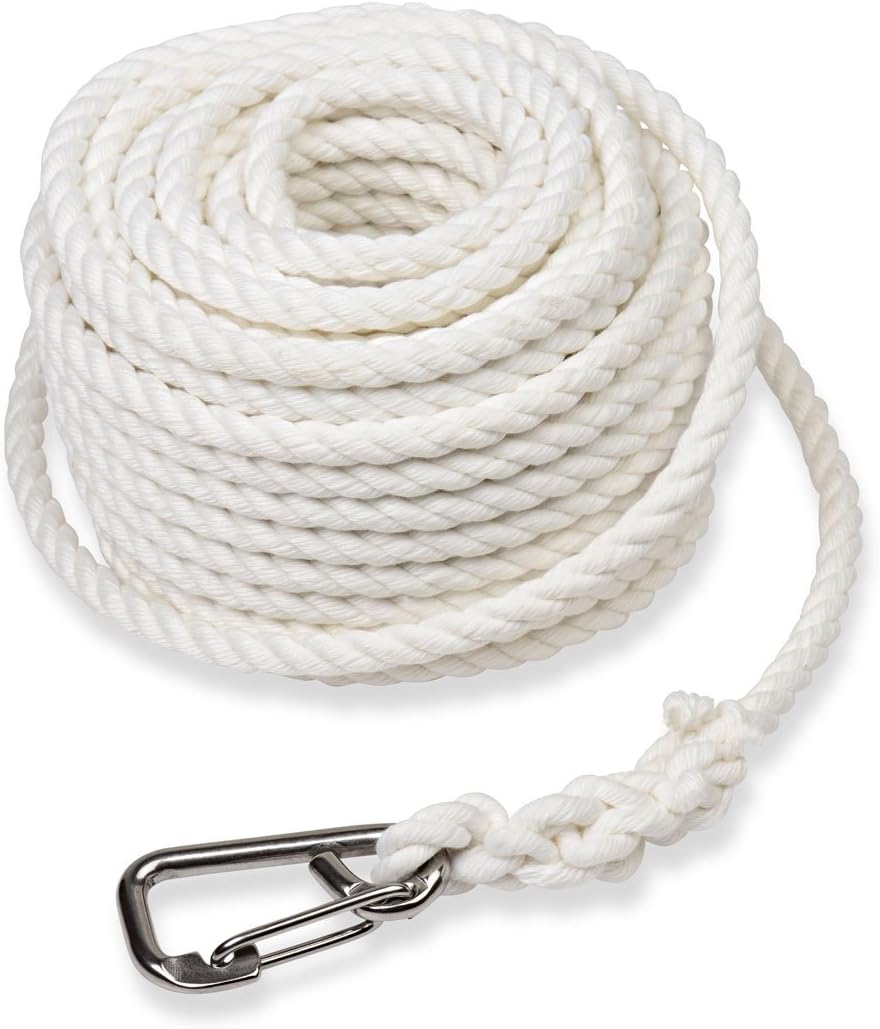 Norestar Polyester Mooring/Anchor Rope with Snap Hook, for Boat/Kayak/Canoe/Dinghy/etc.