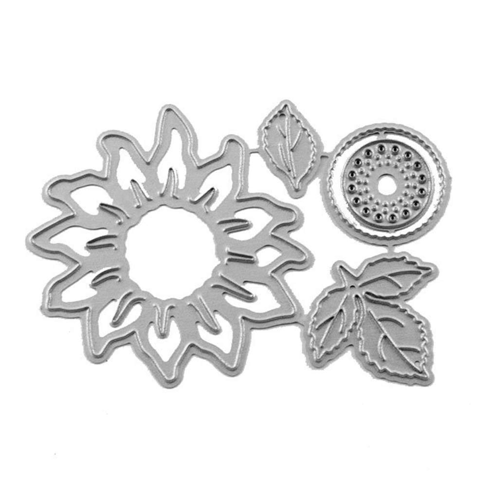 Ponnen Sunflower Cutting Dies DIY Scrapbooking Album Embossing Stencil Paper Cards Craft Making Decor