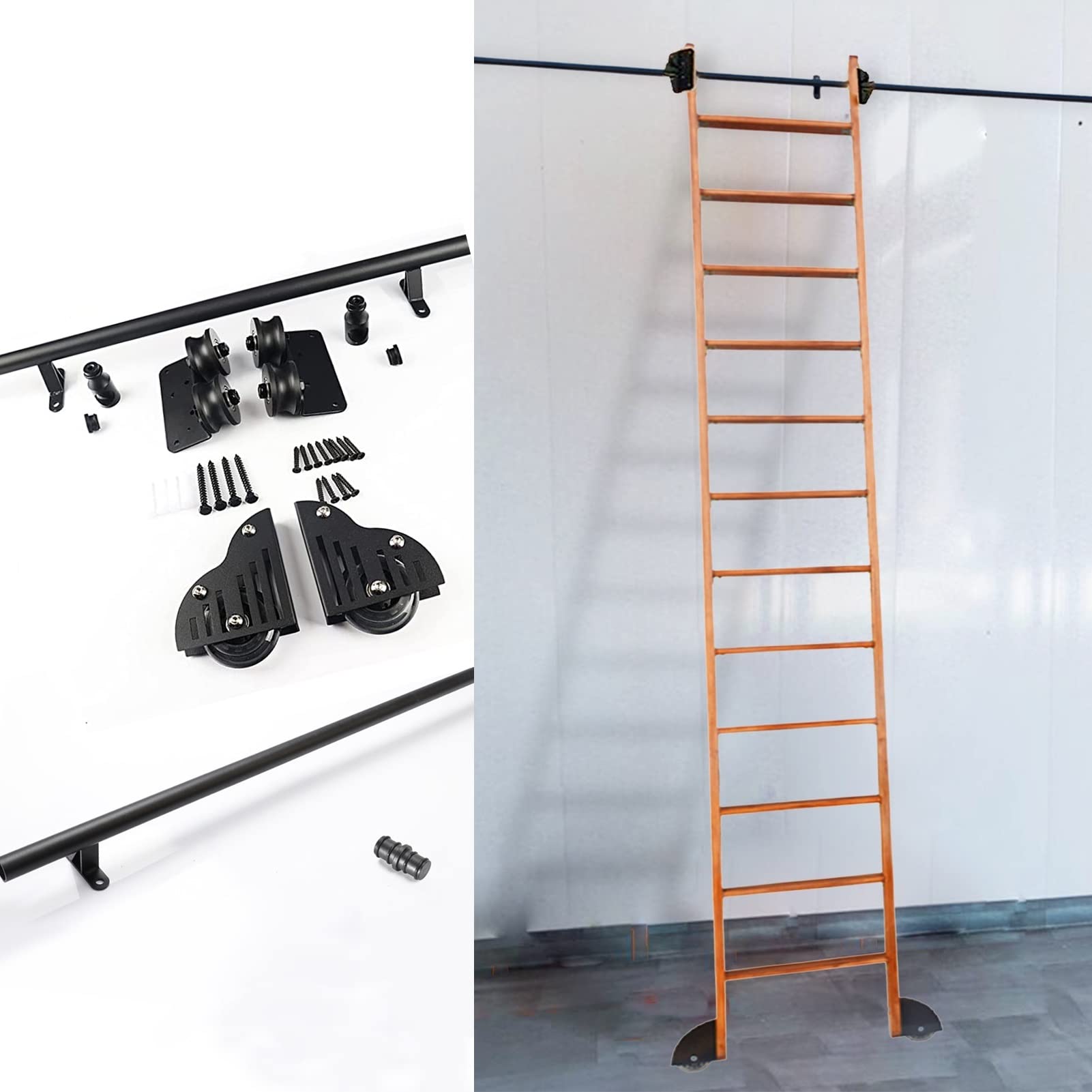 Kit quincaillerie pour porte de grange coulissante pour réparer un rail bloqué ou bruyant
