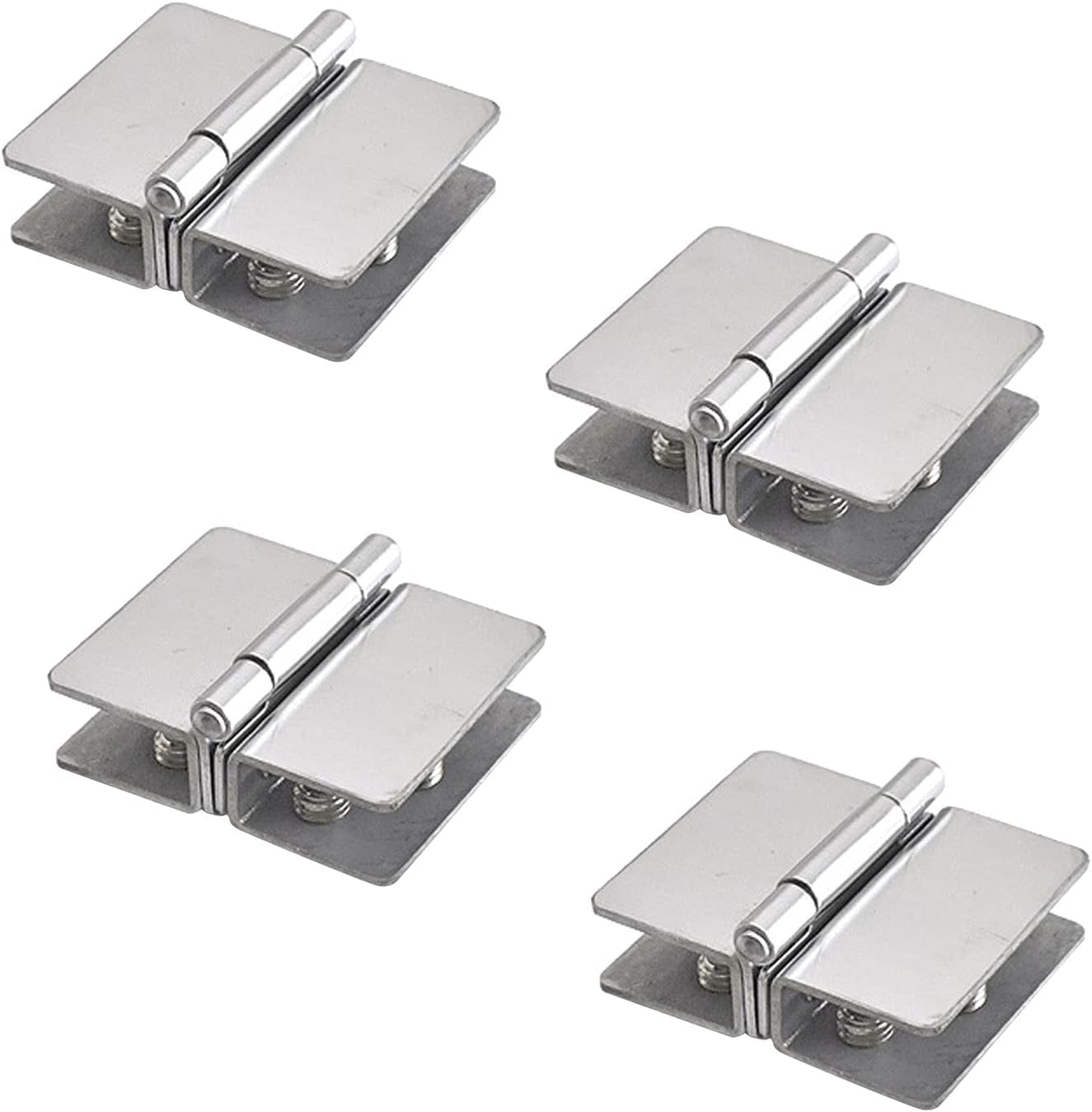 Glass Door Pivot Hinge, Shower Glass Doors Hinges,180 Degree Door Pivot Hinge Kit Zinc Alloy Clamp Clip,4 Pieces