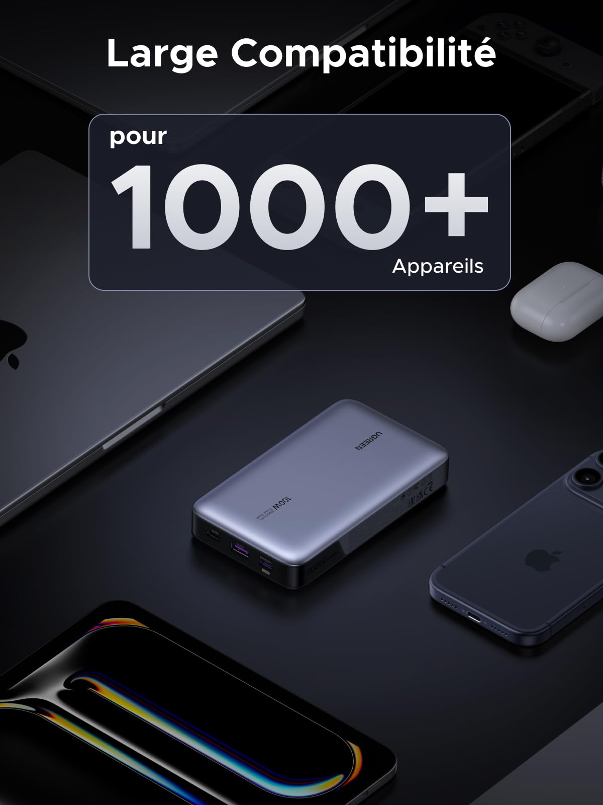 UGREEN Nexode 100W Batterie Externe 20000mAh Power Bank USB C Charge Rapide