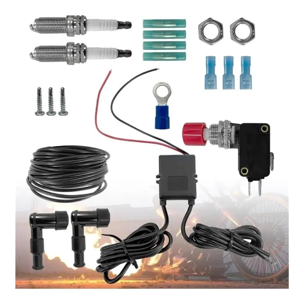 Bujías Spark 920L Doble Lanzallamas Universal para Motor de Motocicleta El Juego de Llamas de Escape de Camiones Incluye Todas Las Piezas de Instalación