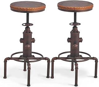 12 Industrial Kitchen Ideas for Raw Modern Urban Style 52 Topower Antique Vintage Industrial Barstool Solid Wood Water Pipe Fire H...