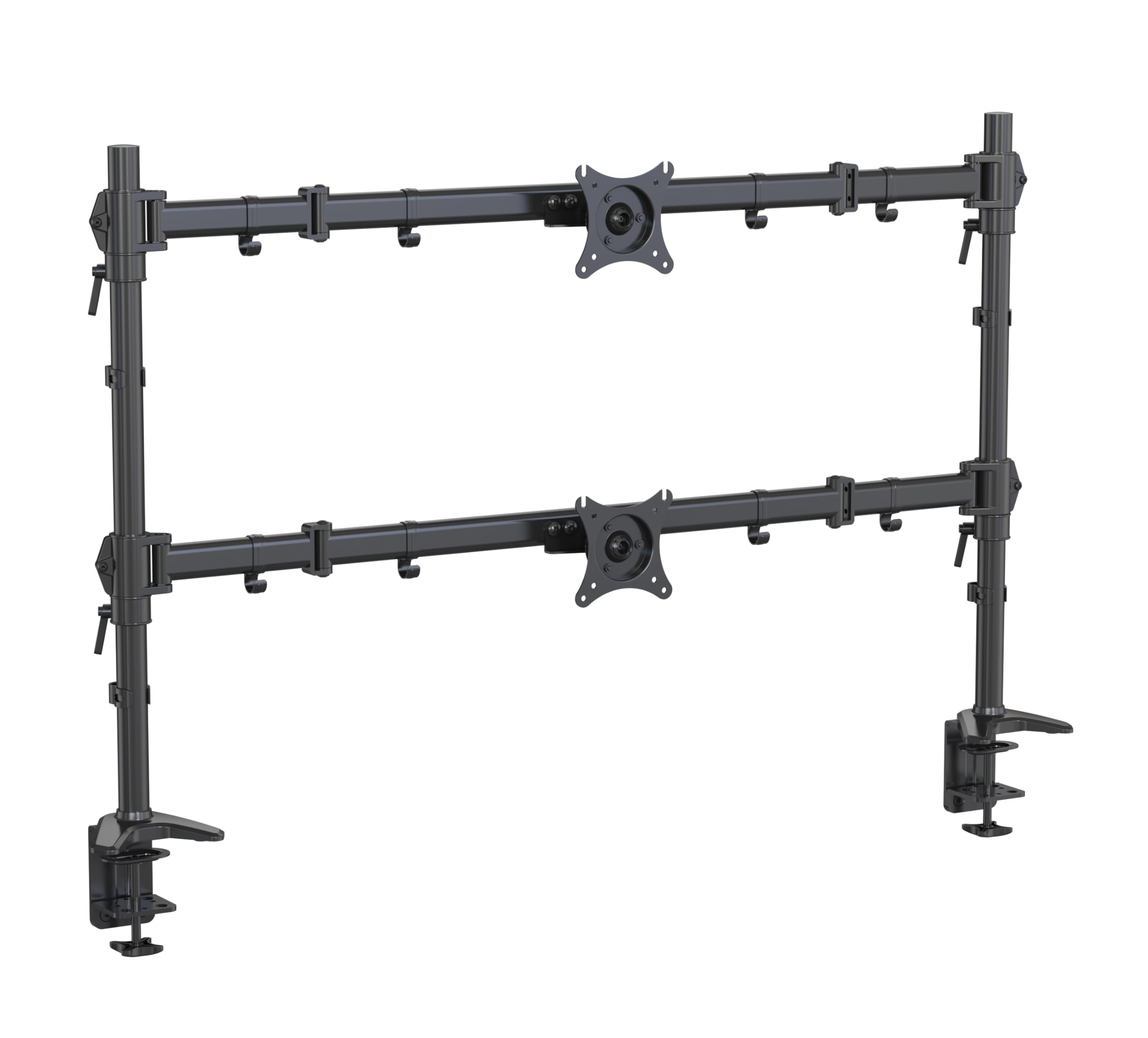 HFTEK - Monitor Halterung für 2 monitore 12kg pro Arm bis 34 Zoll Bildschirme Höhenverstellbar 360° Drehbar Tischhalterung mit 2 Klemmsysteme Mount VESA 75 100- MS622C-N - Individuell umrüstbar