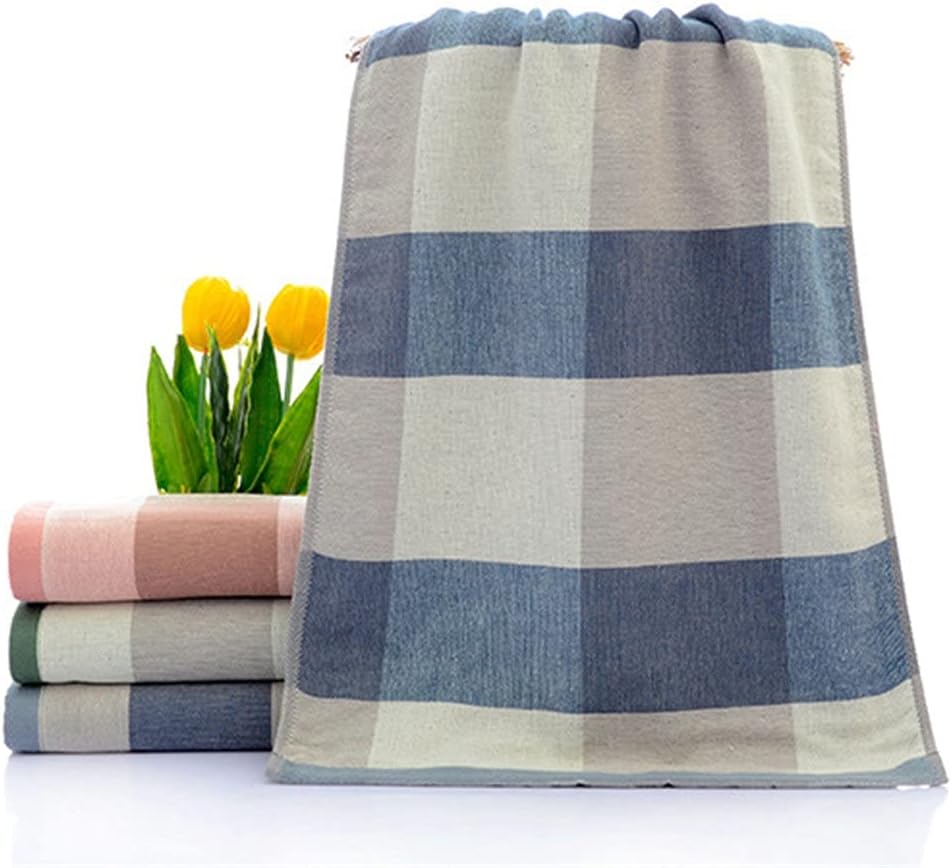 Cotton Fashion Towel Soft Hand Washing Plaid Cotton Gauze Towel Gift Face Towel(E)