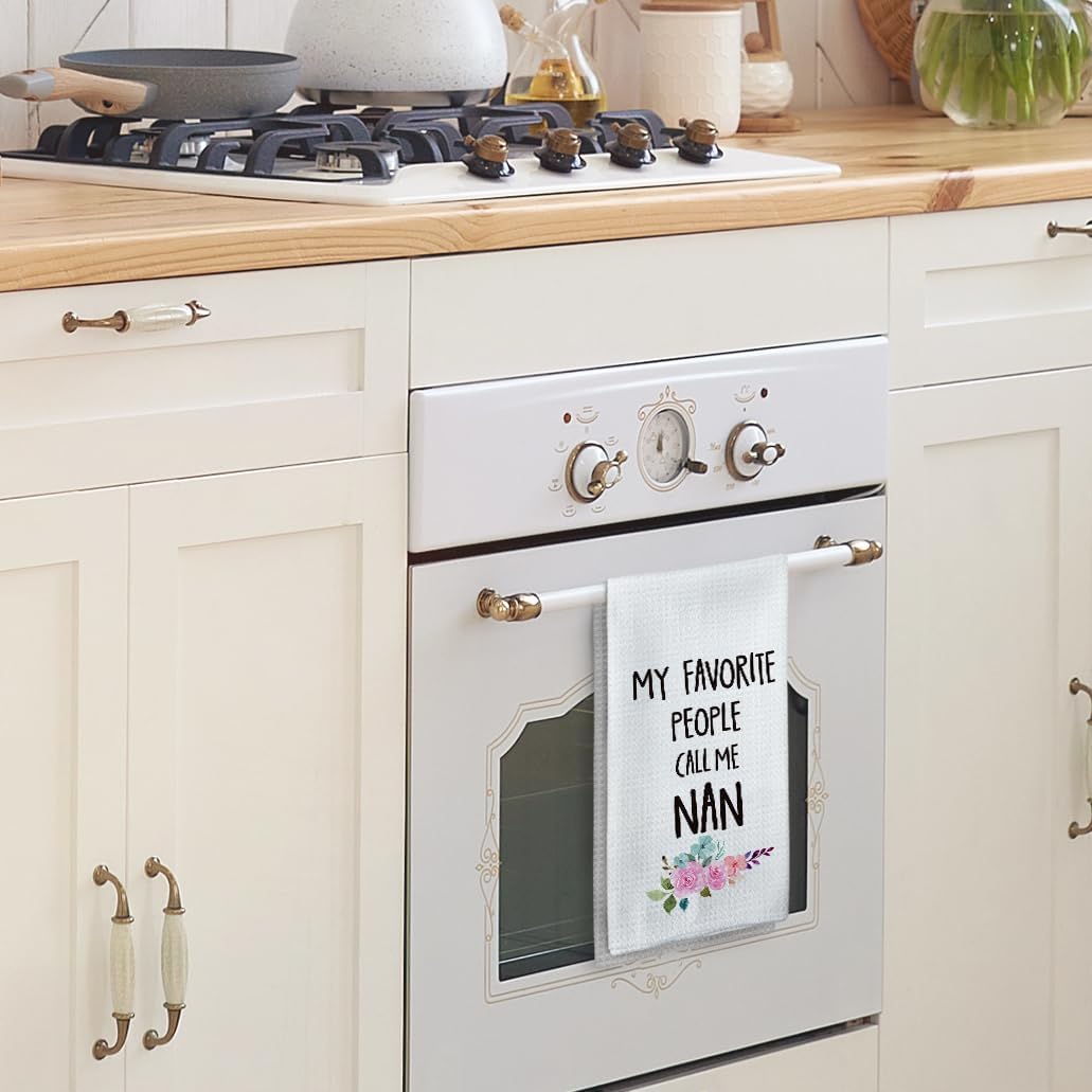 Nan Gifts Kitchen Towels, Nans Gifts for Grandma Hand Towels, Nans Grandma Mother's Day Dish Tea Towel for Kitchen, My Favorite Call Me Nan Kitchens Bathroom Decor, 16x24inch - Image 2