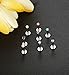 FIBO STEEL 8Pcs 16G Stainless Steel 2mm CZ Created-Opal Monroe Piercing Jewelry Cartilage Earring Tragus Helix Lip Piercing,6mm