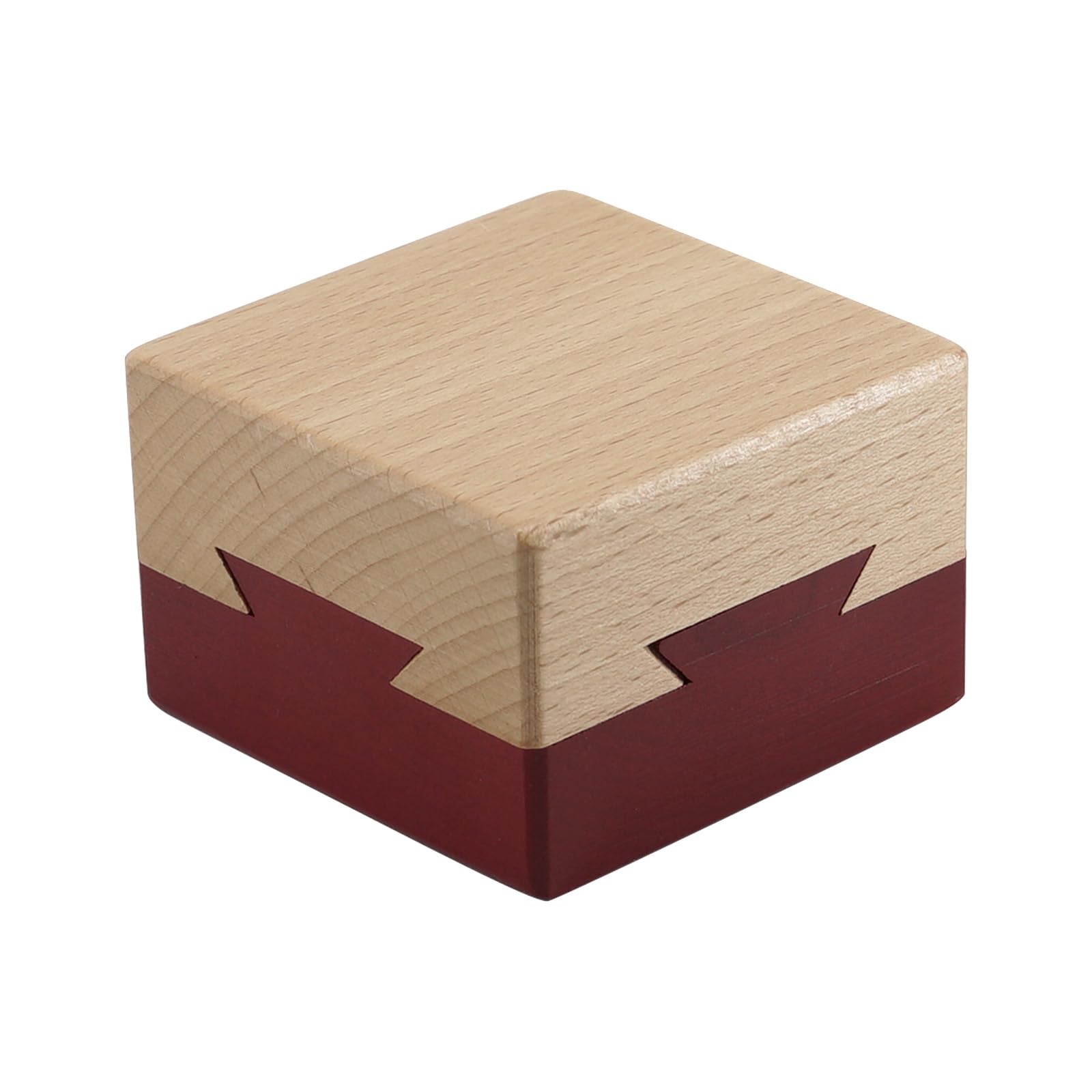 Wooden Magic Secret Puzzle Box Present Brain Teaser Lock Box for Adult with Hidden Compartment for Girlfriend Surprise (Red)