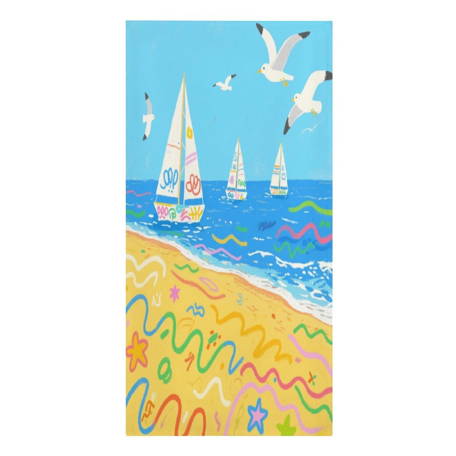 Fekiloot Men's Style Graffiti Beach Large Beach Towel, Travel Towel For Adults Wo, Pool Towels For Beach, Camping, Swim Pool, Gym, Sports& Yoga 61.4"X30.3"