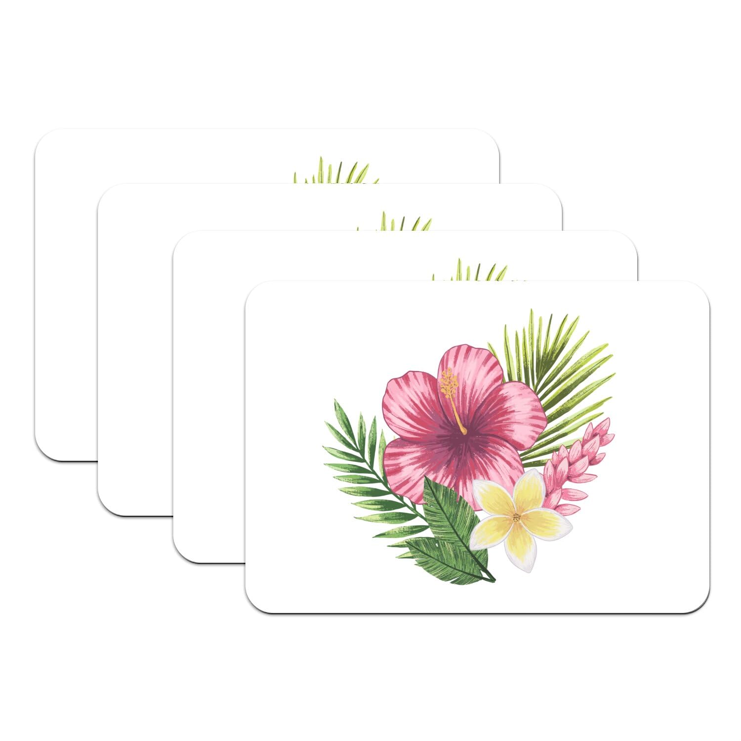Set de table antidérapant motif flore Hawaii grand format lavable pour table propre x4