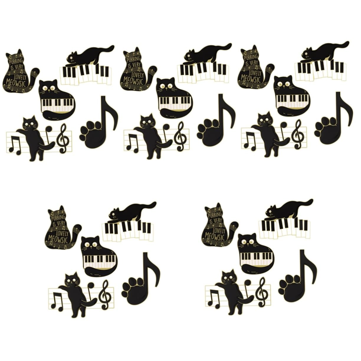 BESPORTBLE 5 Set Spilla Corpetto Spilla Con Animali Carino Vestiario Decorativa Spille Distintive Natale Divertente Perni Musicali Kawaii Lega Black 5 Pezzi*5